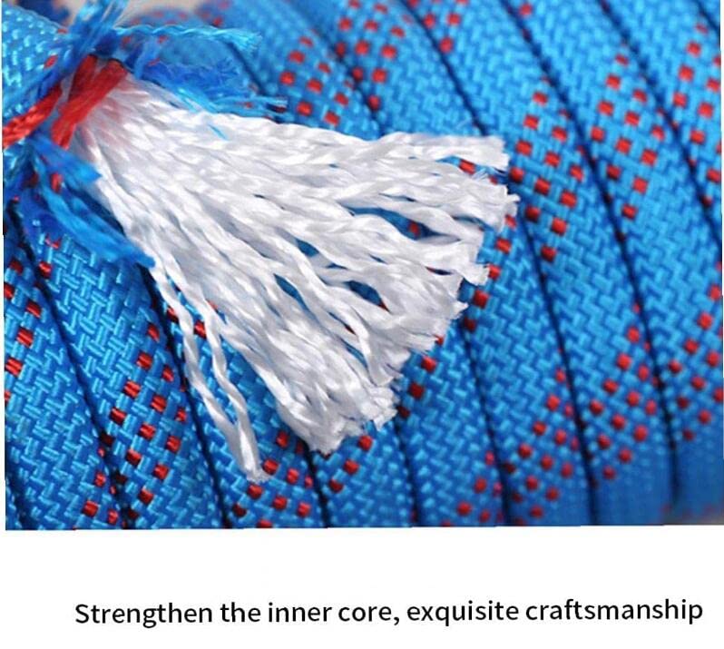 LQSSA Hoge Sterkte 10Mm Outdoor Rescue Touw, Klimmen Veiligheid Touw, Camping Wandelen Survival Tool met Haak 40M/Blauw/10Mm 40M