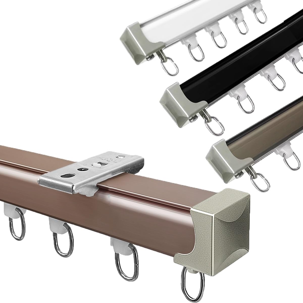 WQPMNYG Aluminum Ceiling Curtain Track Set - Sliding Room Divider & Shower Curtain Rod, 360cm, Perfect for Office & Home Use, & Easy to Install