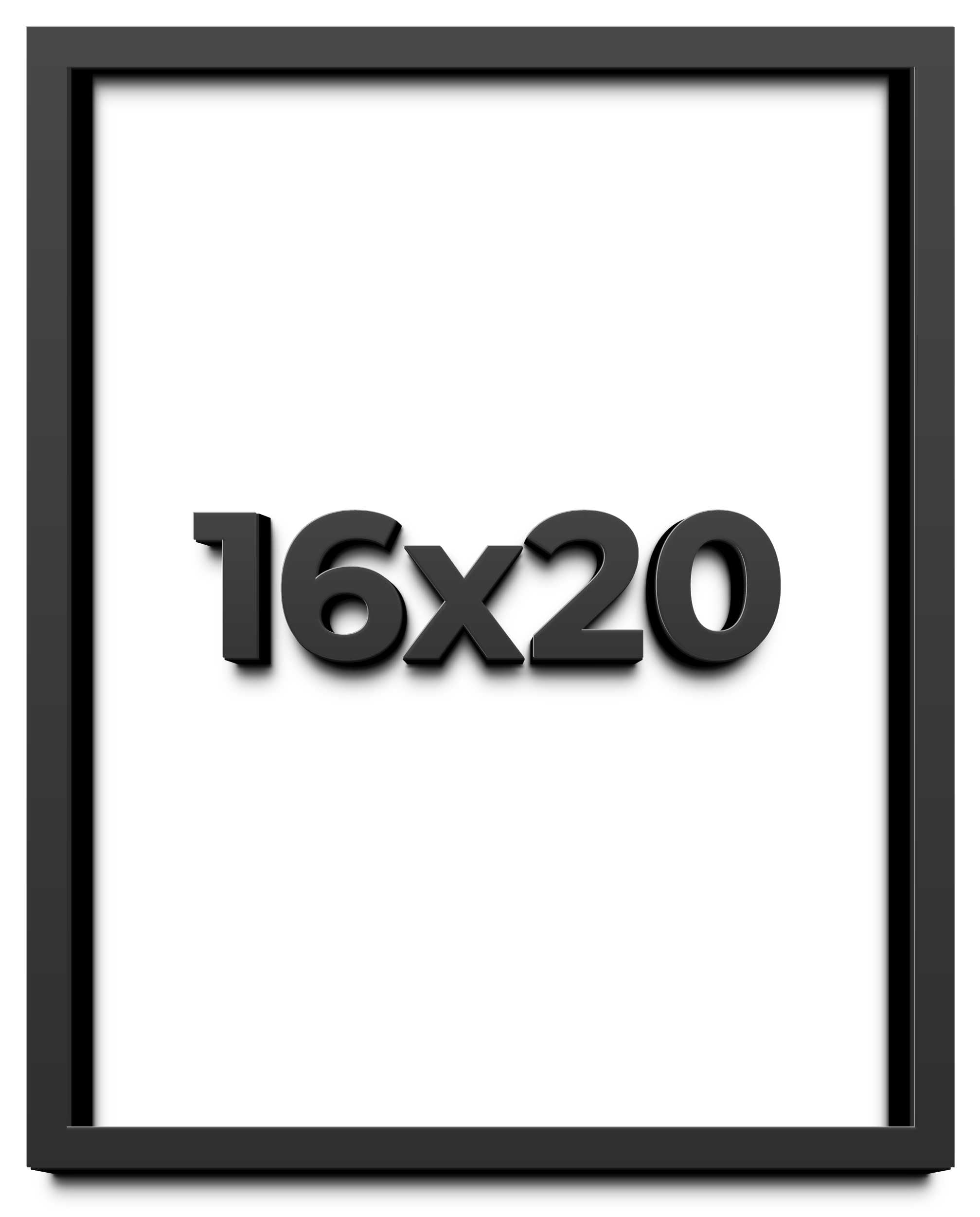 16x20 Shadow Box Black Solid Wood Frames Depth of 3/4