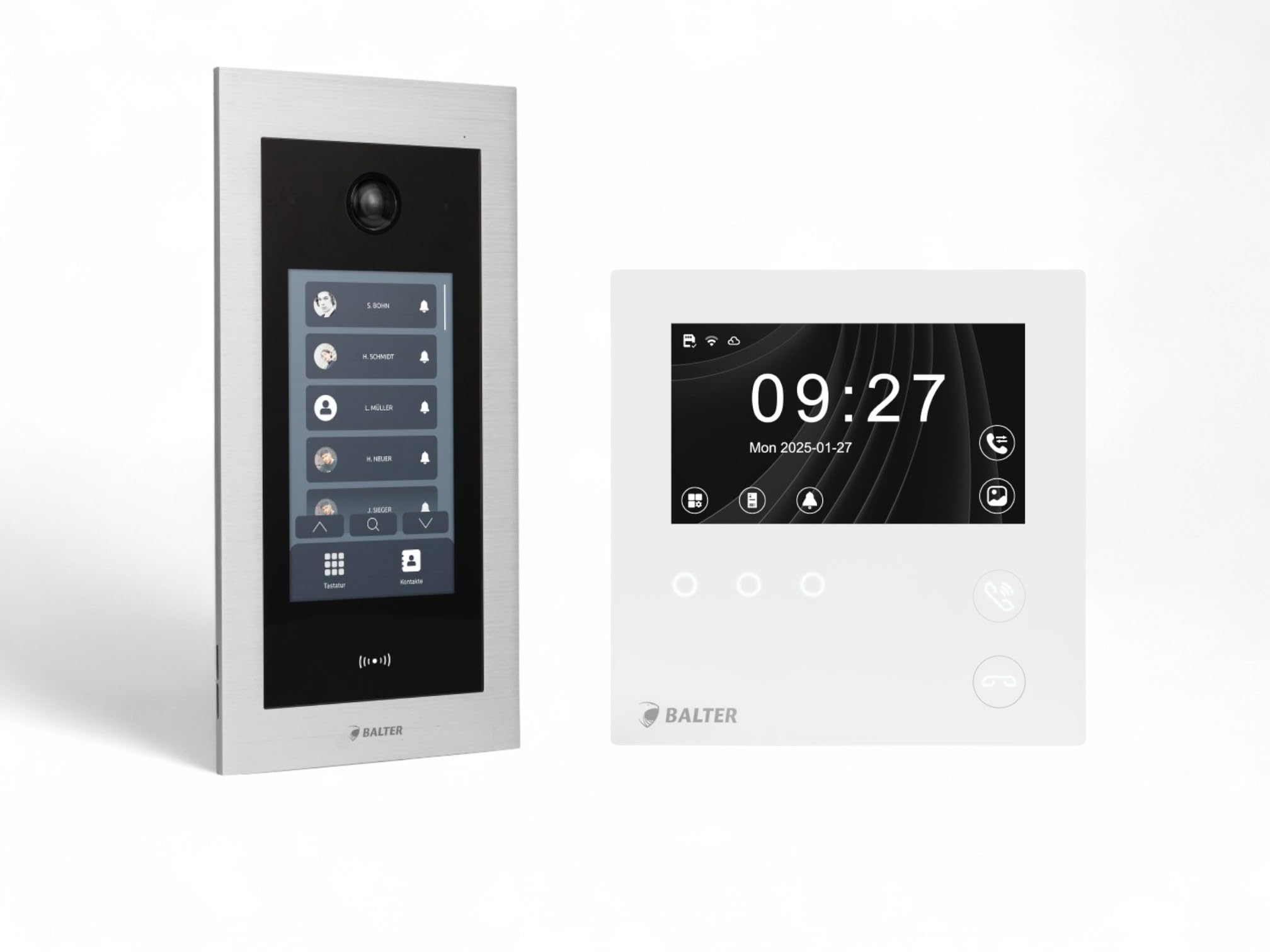 Schutzer Balter EVO HD Touch 7 Videocitofono 1 casa di famiglia - fotocamera Full HD, touchscreen da 7", tecnologia a 2 fili, monitor da 4,3", RFID, visione notturna, a incasso, intercom