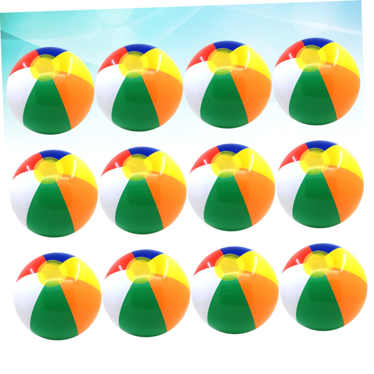 JOINPAYA 12PCS Colorful Inflatable Beach Balls for Easy to Inflate for Fun Play at Beach and Pool