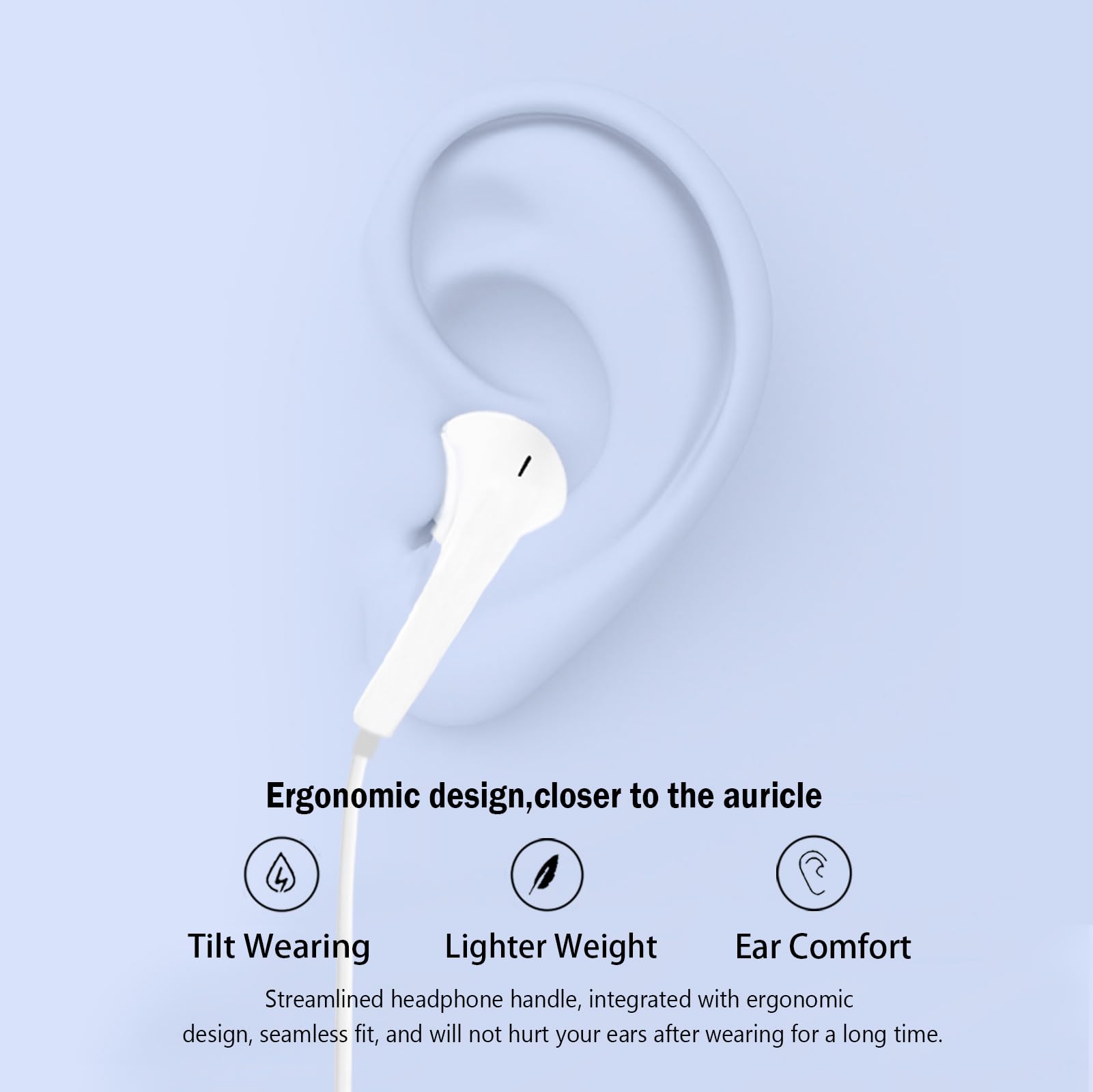 Qi Gxinr Écouteurs Filaires pour iPhone 14, Écouteurs Intra-Auriculaires, Micro et Contrôle du Volume pour iPhone 13 Pro Max/12/Mini/11/XR/XS/X/8/7/SE - 5