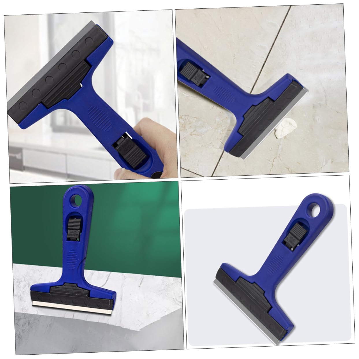 Cabilock 3 Piezas Rascador de Limpieza Portátil para Vidrio y Herramienta de Limpieza para Paredes Azul de Usar y Duradero
