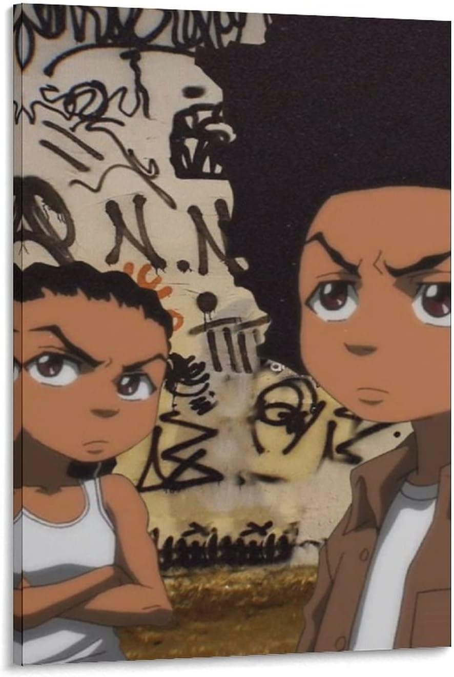 JIANLEThe Boondocks Posters 2000s American Animated Series Wall Art Poster Gifts Bedroom Prints Home Decor Hanging Picture Canvas Painting Posters 08x12inch(20x30cm)