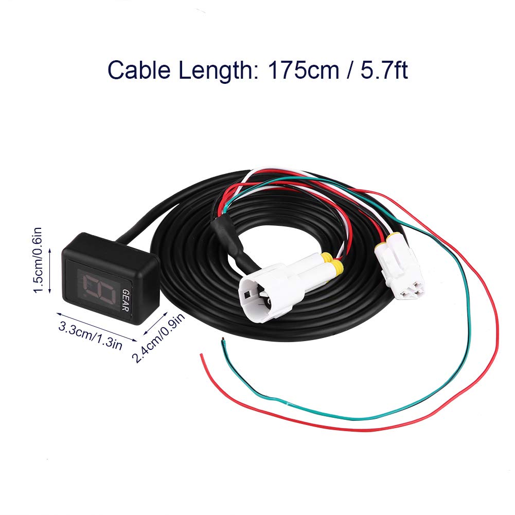 Indicador del engranaje de la motocicleta, Montaje de enchufe de ECU impermeable para motocicleta Indicador LED de 6 Engranajes Pantalla LED