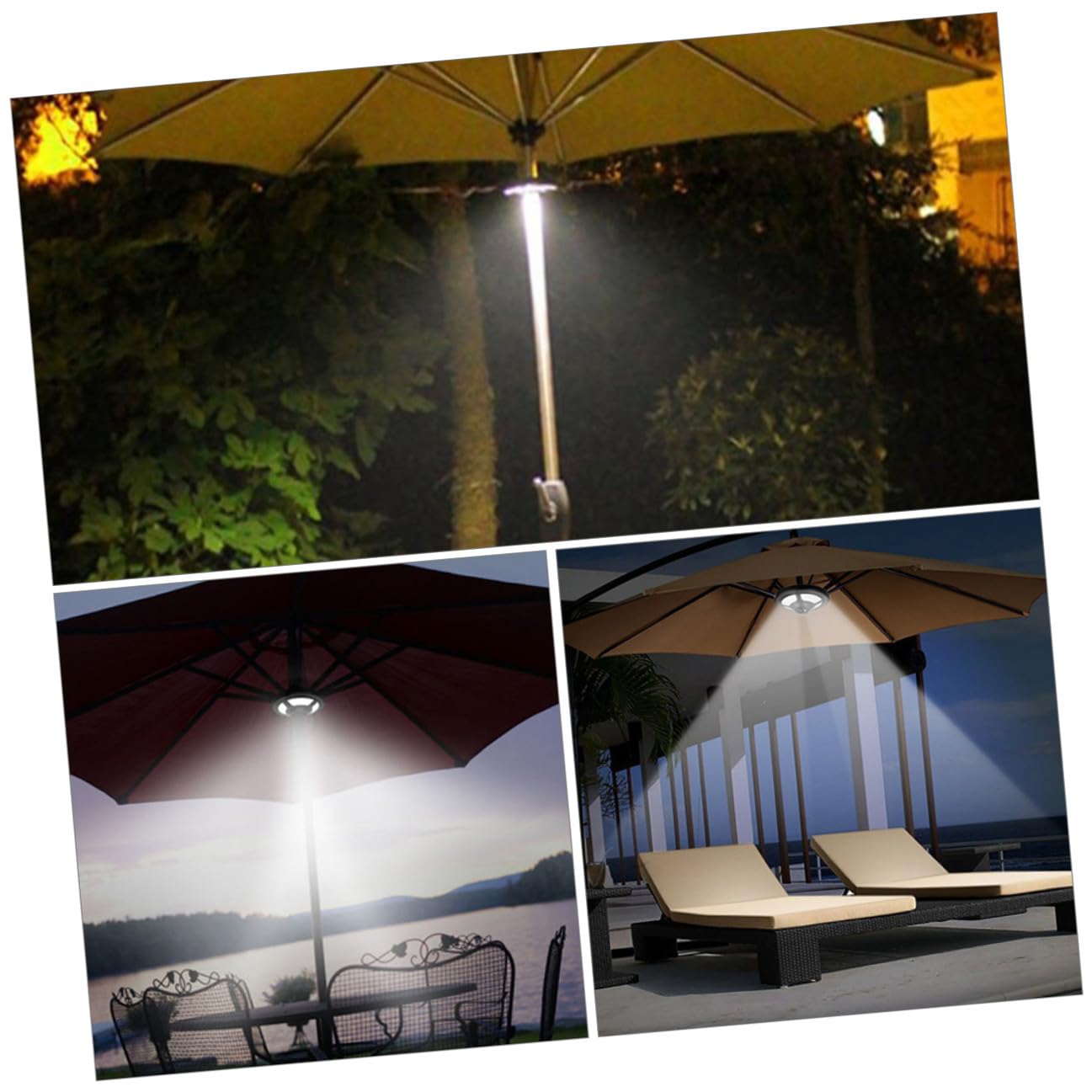 WOONEKY Lampe Camping LED Multifonction pour Parasol et Urgence Légère Portable et Éclairage Extérieur sans Pile pour Tente et Jardin