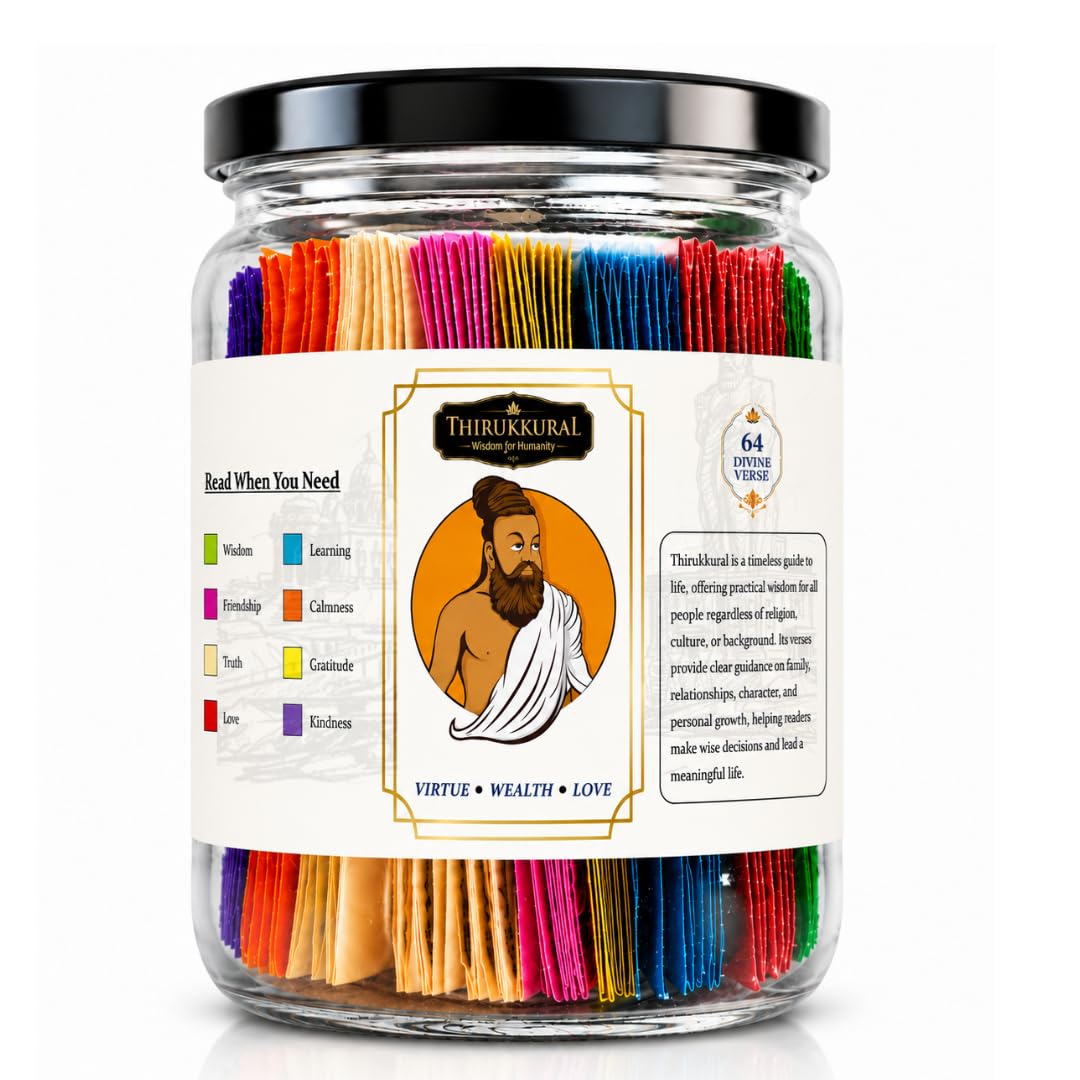Thirukkural Wisdom Jar with 64 Divine Verses, Life Guidance Gift for Kids and Adults in ENGLISH-image-17