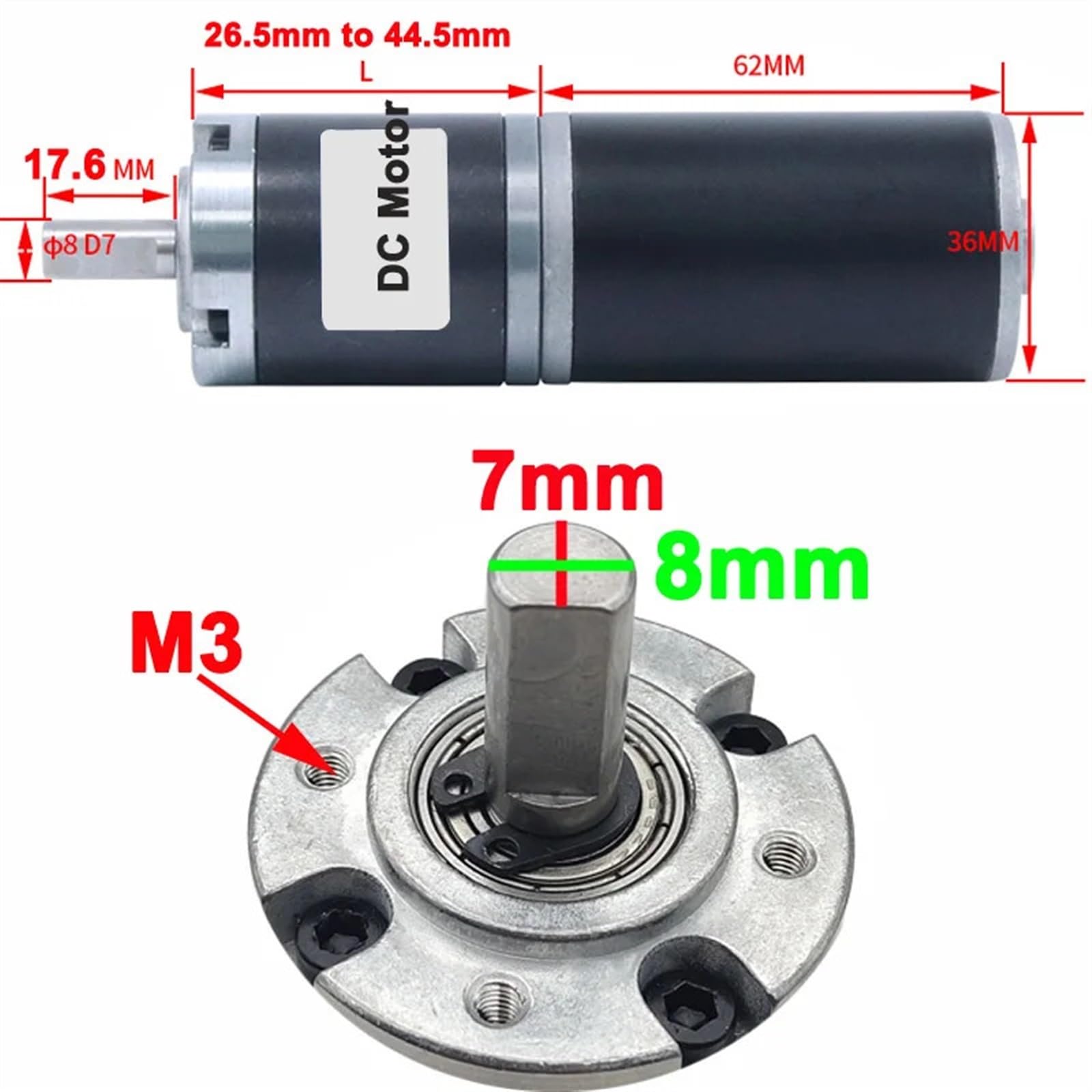 Motoriduttore epicicloidale CC 12V 24V 10-1538 Giri/min con Coppia Elevata, Bassa rumorosità, Lunga Durata, Reversibile, velocità Regolabile(12v 22rpm 80kg.cm)