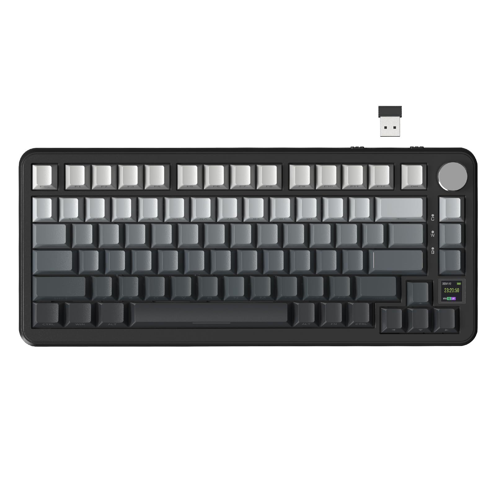 ATTACK SHARK X85PRO 75% Kablosuz Mekanik Klavye – TFT Ekran, Gasket Yapı, RGB Işıklandırma, Hot-Swap, 4000mAh Pil, BT/2.4G/USB-C Üçlü Bağlantı, QMK Desteği – Moonlit