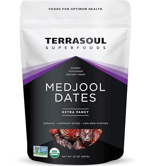 Terrasoul Superfoods Organic Medjool Dates, 2 Lbs - Soft Chewy Texture | Sweet Caramel Flavor | Farm Fresh