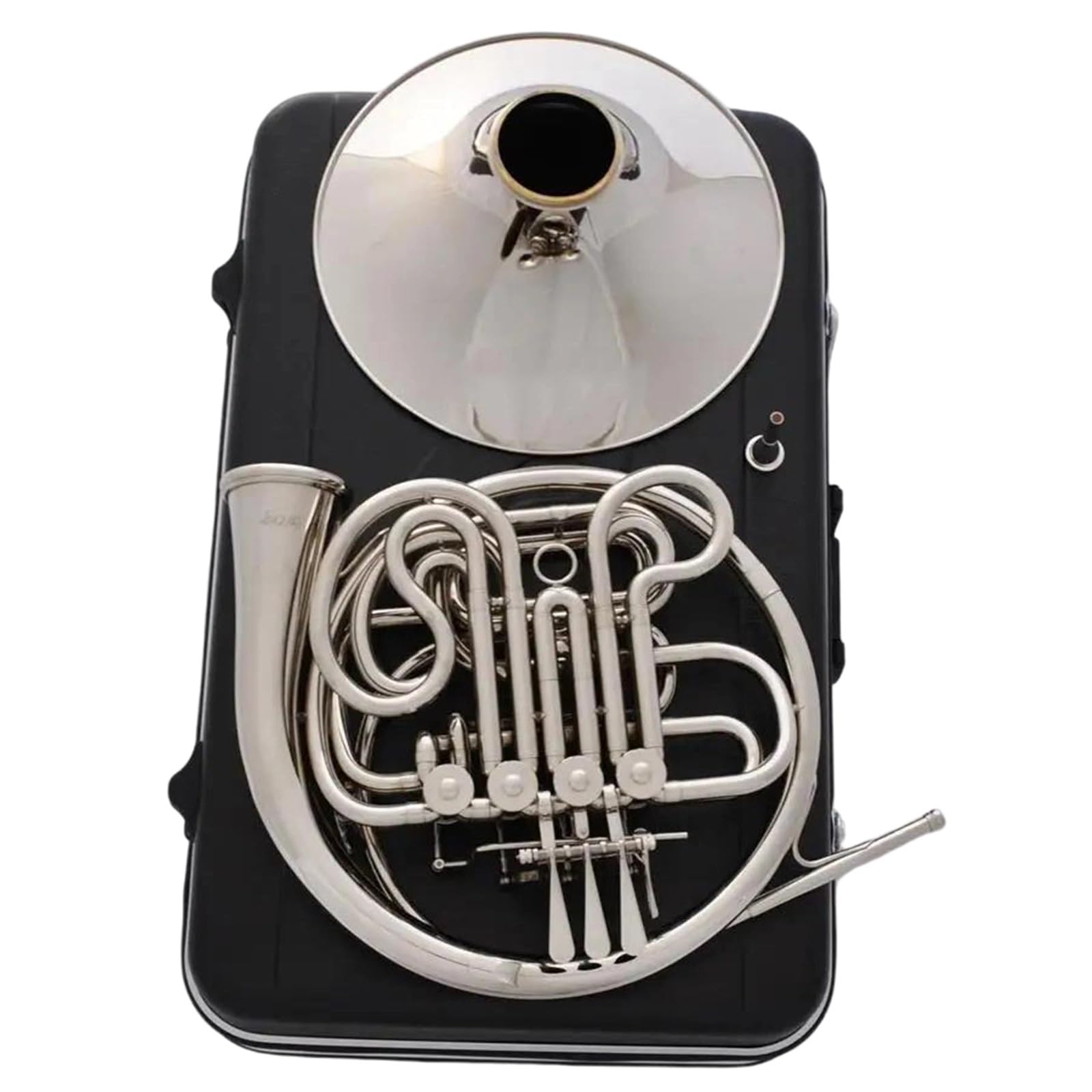 Instrument Muzyczny Waltornia Profesjonalny Srebrny Niklowany Podwójny Klucz F Bb Z Futerałem