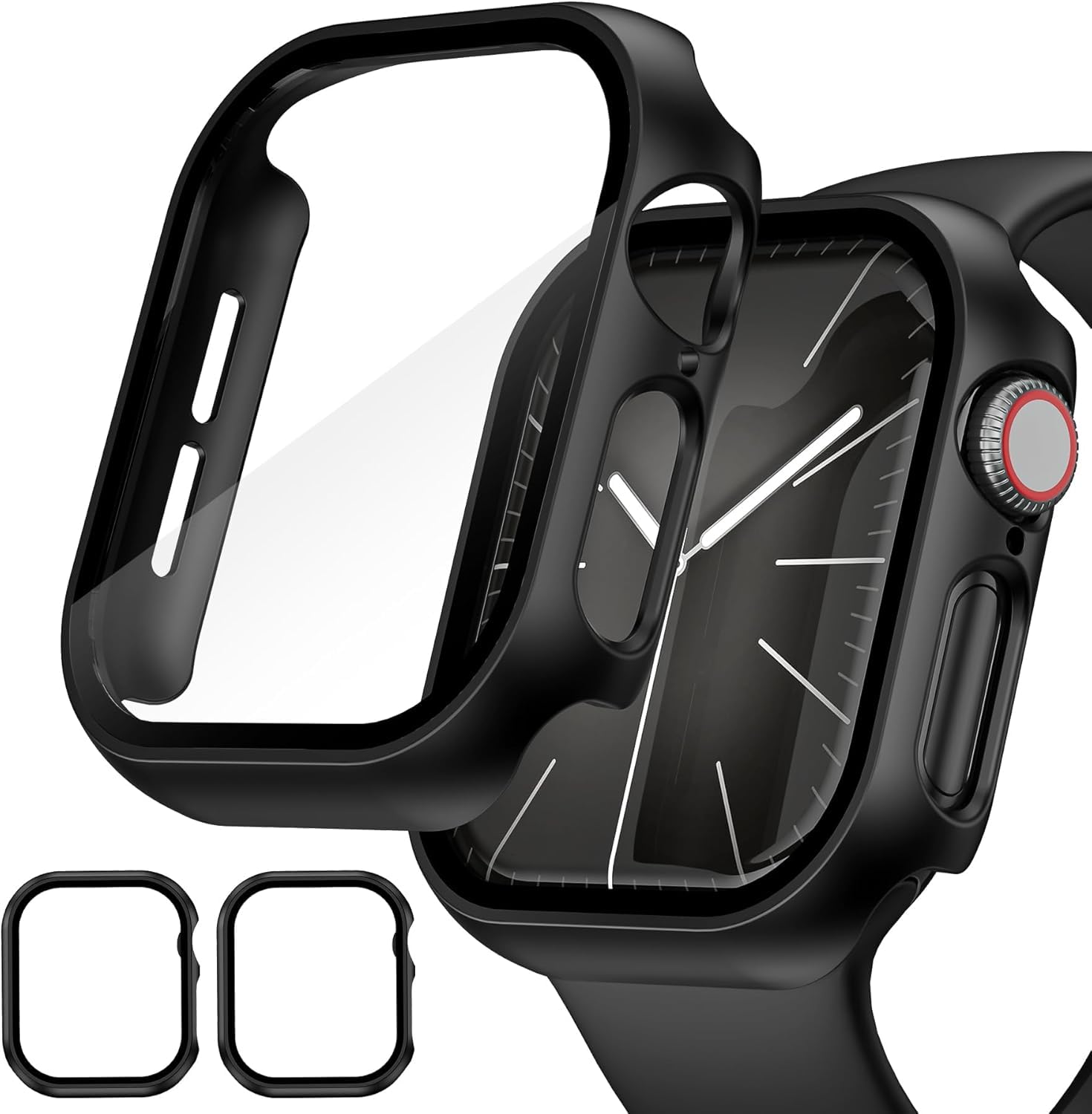 Meyaar 2 Pack Hard Case for Apple Watch Series 10 46mm Screen Protector, Tempered Glass Bumper Anti-Scratch HD Ultra-Thin Protective Face Cover for iWatch Series 10 (Black, 46 MM) (B0DH8MP8K9) Amazon Price History, Amazon Price Tracker