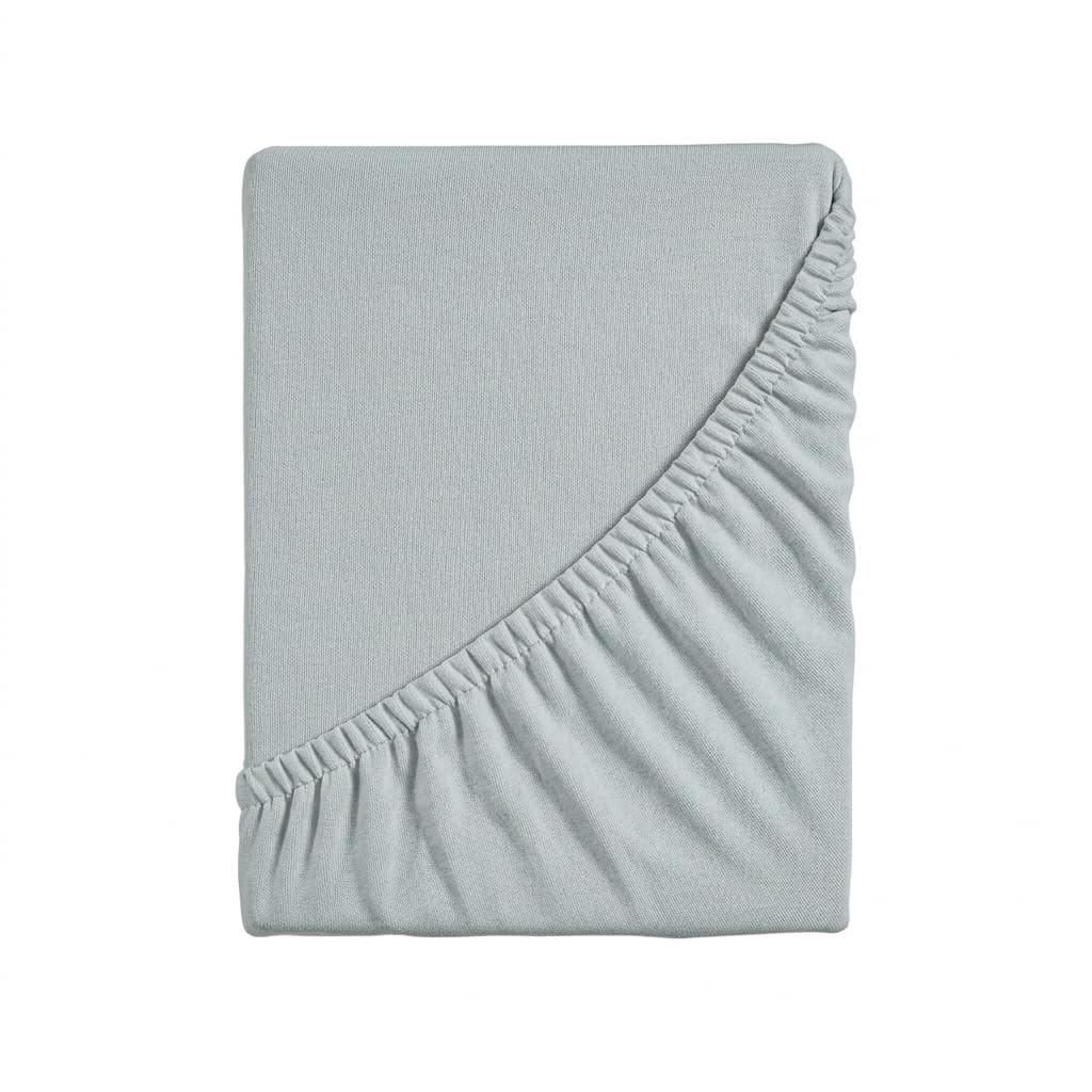 Lenzuolo Sotto con Angoli Matrimoniale, 100% Jersey di Cotone Elasticizzato sui 4 Lati, Misura cm.170/180x190/200, Altezza Angolo fino a 30cm, Oeko-tex Certificato, No stiro