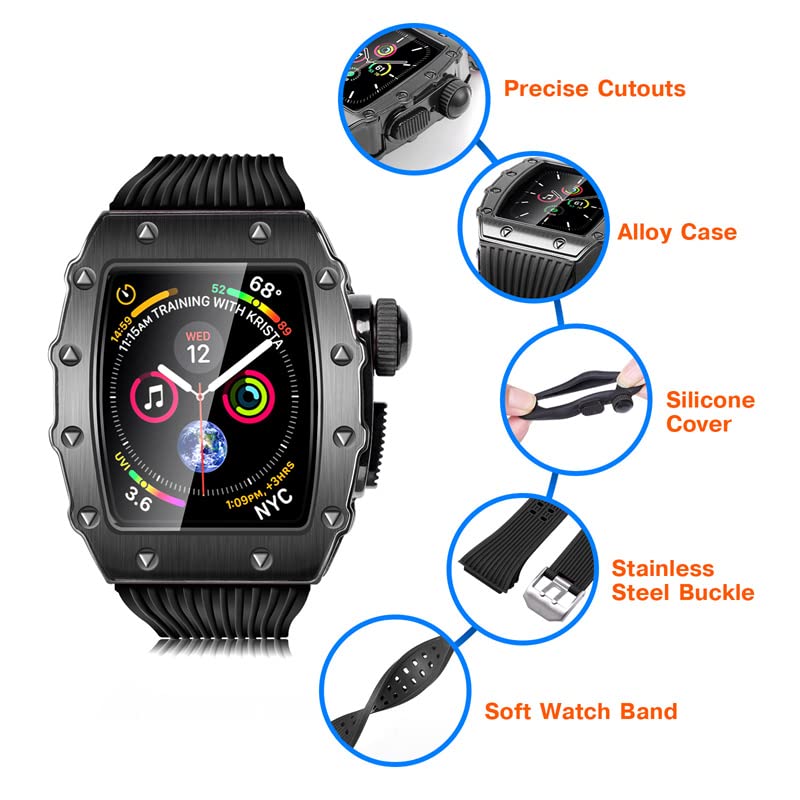 Kit de modification en métal de luxe pour Apple Watch 8, élégance et protection premium