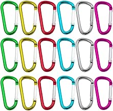 Senven Professionnel 5cm Mousqueton Boucle en D, Mousqueton Serrure, Mousqueton en Aluminium, Mousqueton Ressort en D, Mini-Crochet ou Trousseau (ne Convient Pas à l'escalade!) - 18 pcs
