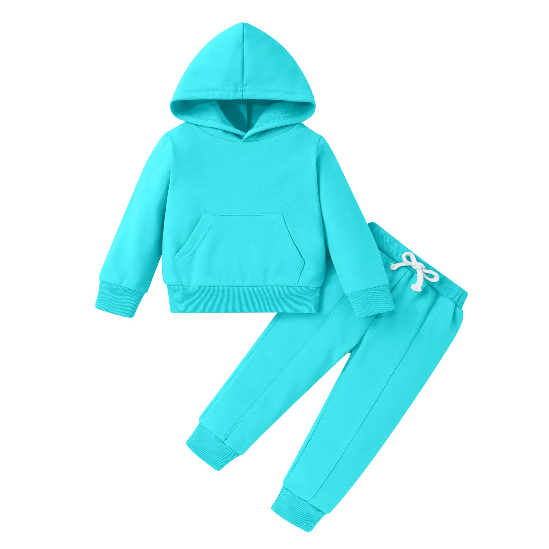 YOUNGER TREE Baby Clothes for Girls Boy Solid Color Hoodie and Sweatpants Outfit Toddler Sweatsuit