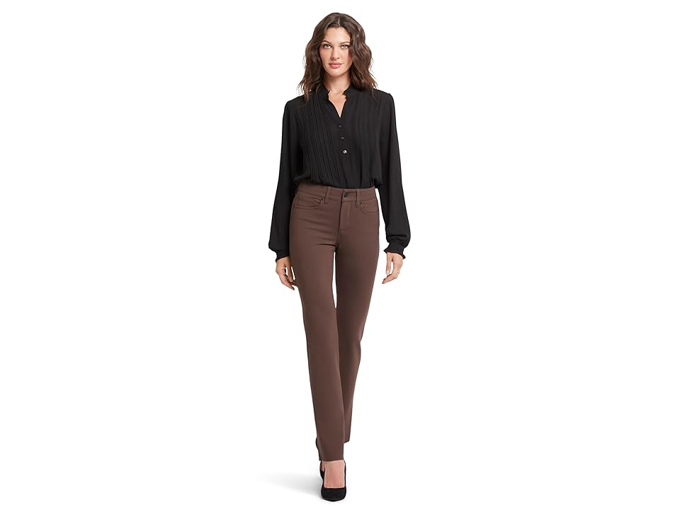 NYDJ Marilyn Straight Pants (Coffee Bean 1) Women's Jeans INTERNATIONAL SHIPPING