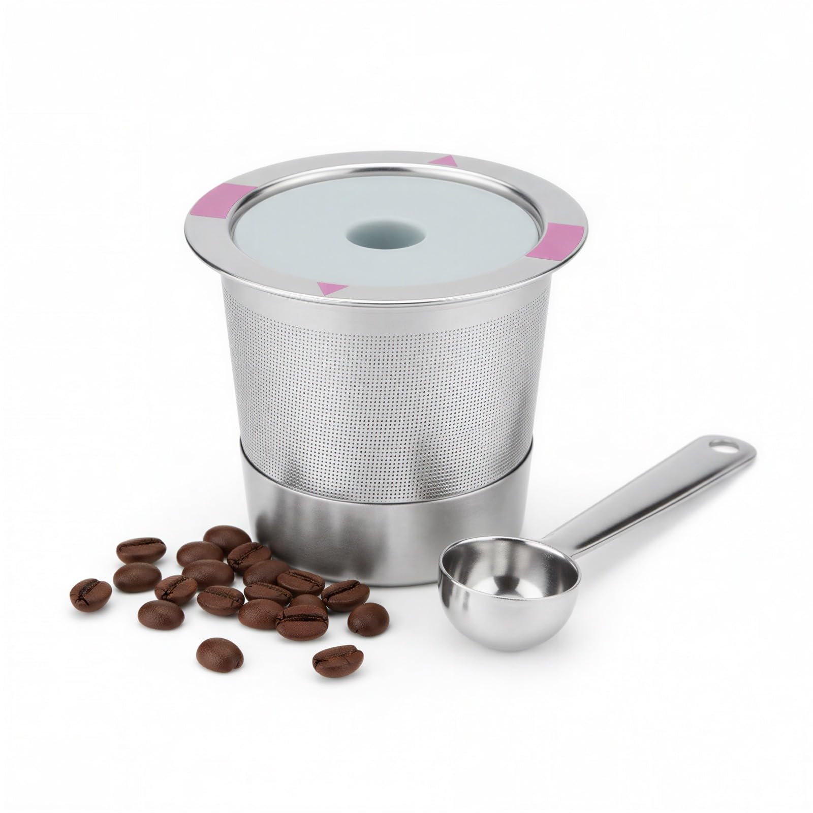 Paquete de 4 cápsulas de café reutilizables para cafeteras Keurig 1.0 y 2.0, cápsulas de café de acero inoxidable con malla 304, juego de cápsulas de café recargables para café molido, uso doméstico y