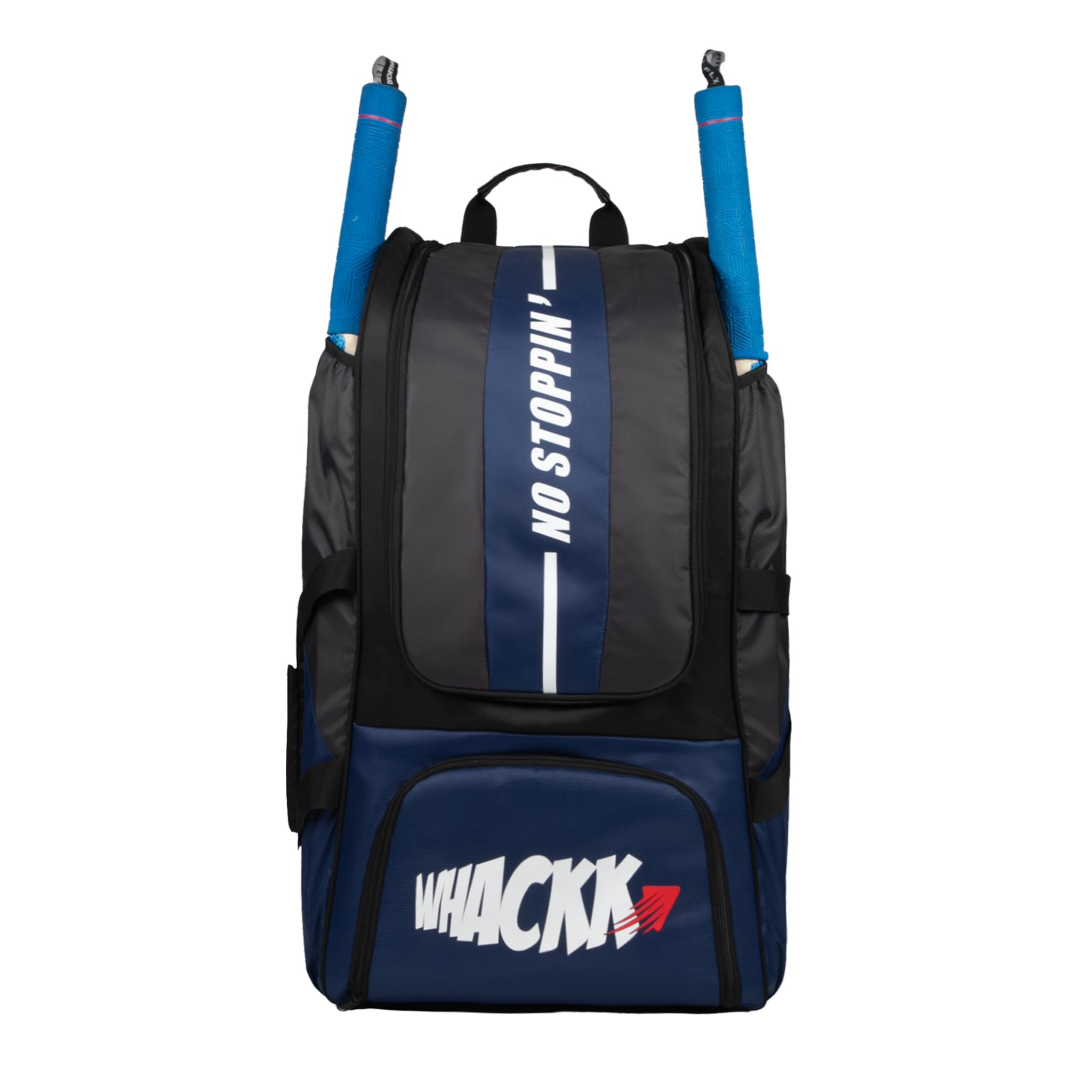 Gayle Blue Black Youth Backpack Duffle Trolley Wheelie Cricket Kit Bag Youth Size 2 Bat Pocket Shoe/Helmet Pkt Main Compartment 15.5" Leg Pad 2 Bottle Holder Player Edition (Junior)-image-0