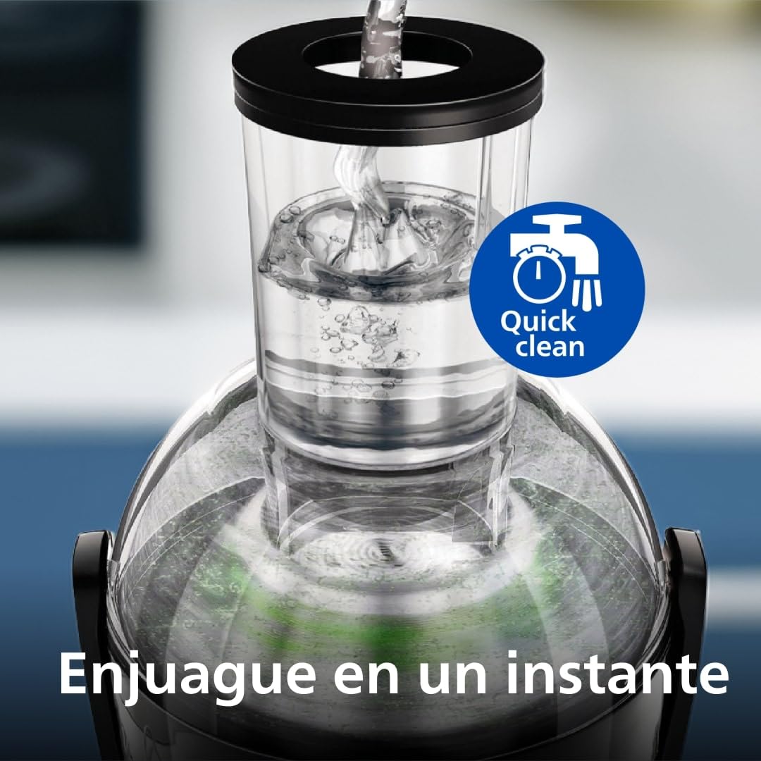 Philips Licuadora Viva Collection – 800W de potencia, Tecnología QuickClean, Tubo de entrada XL 75mm, Capacidad de 2L, Sistema antigoteo, Fácil de montar y limpiar (HR1856/70)