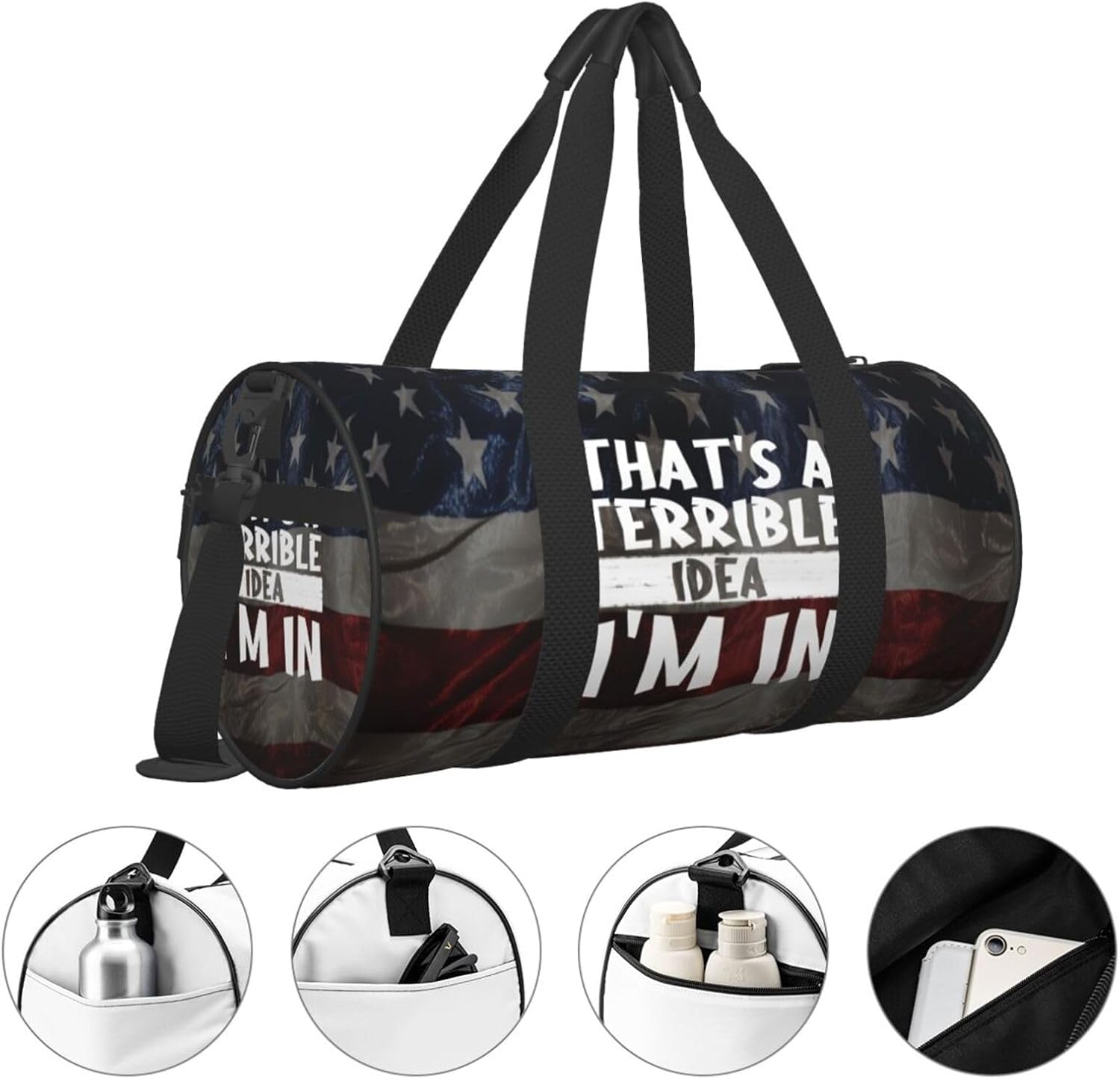 That'S A Terrible Idea I'M In Duffel Bag Gym Bag Travel Sports Tote Large Foldable Beach Swim Yoga6