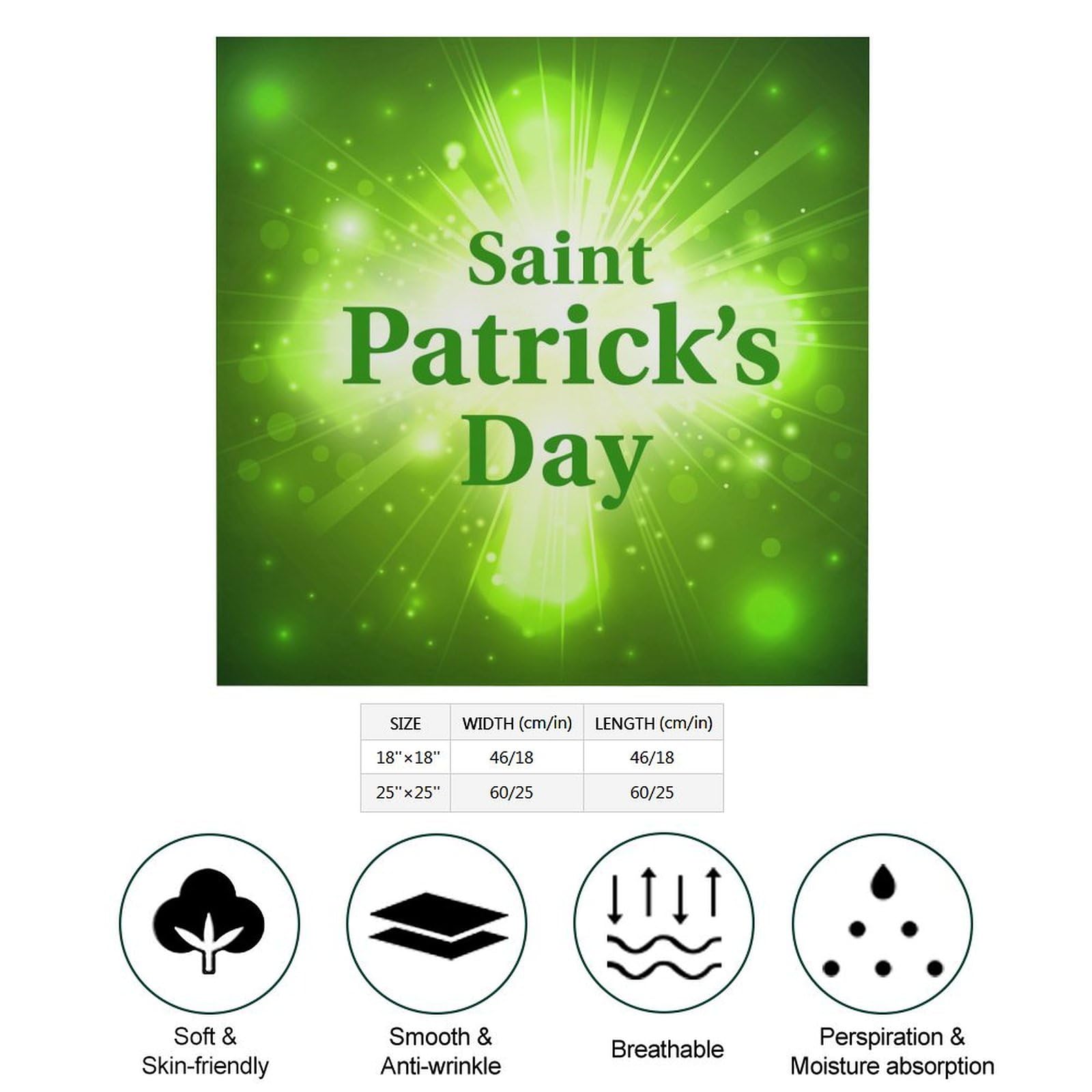 Csemeie Happy St. Patrick's Day Bandana Hair Scarf Headband Adjustable Neckerchief for Men Women Decor