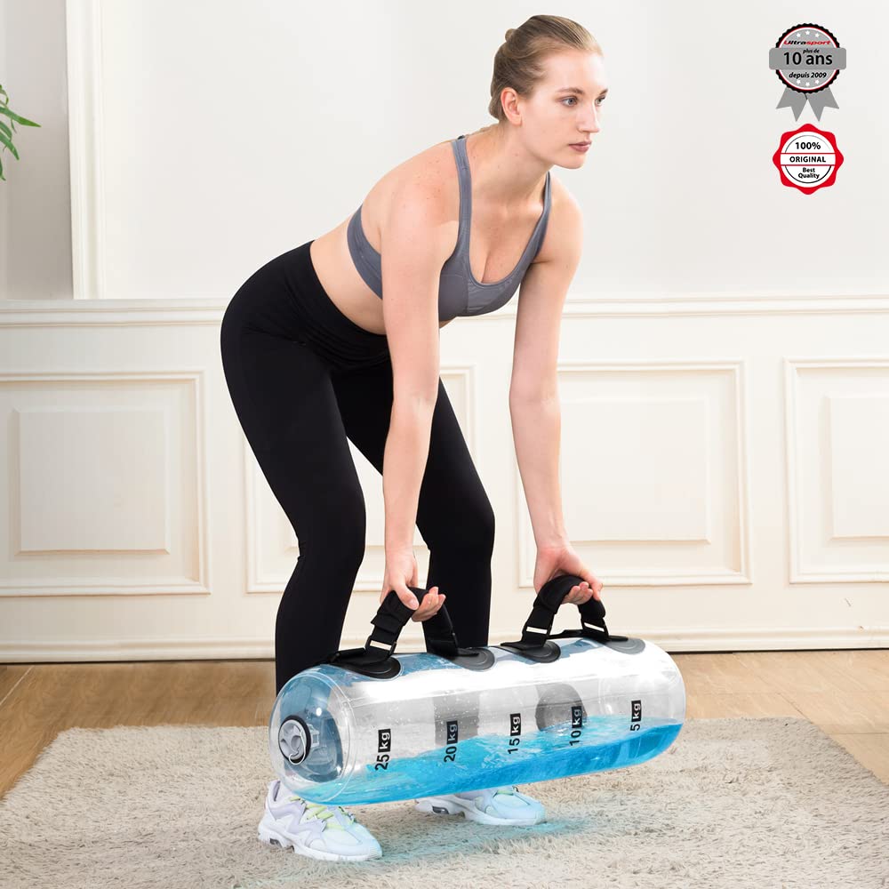 Ultrasport Sac Aqua Fitness, sac à eau remplissable pour entraînement cardio, crossfit, haltérophilie