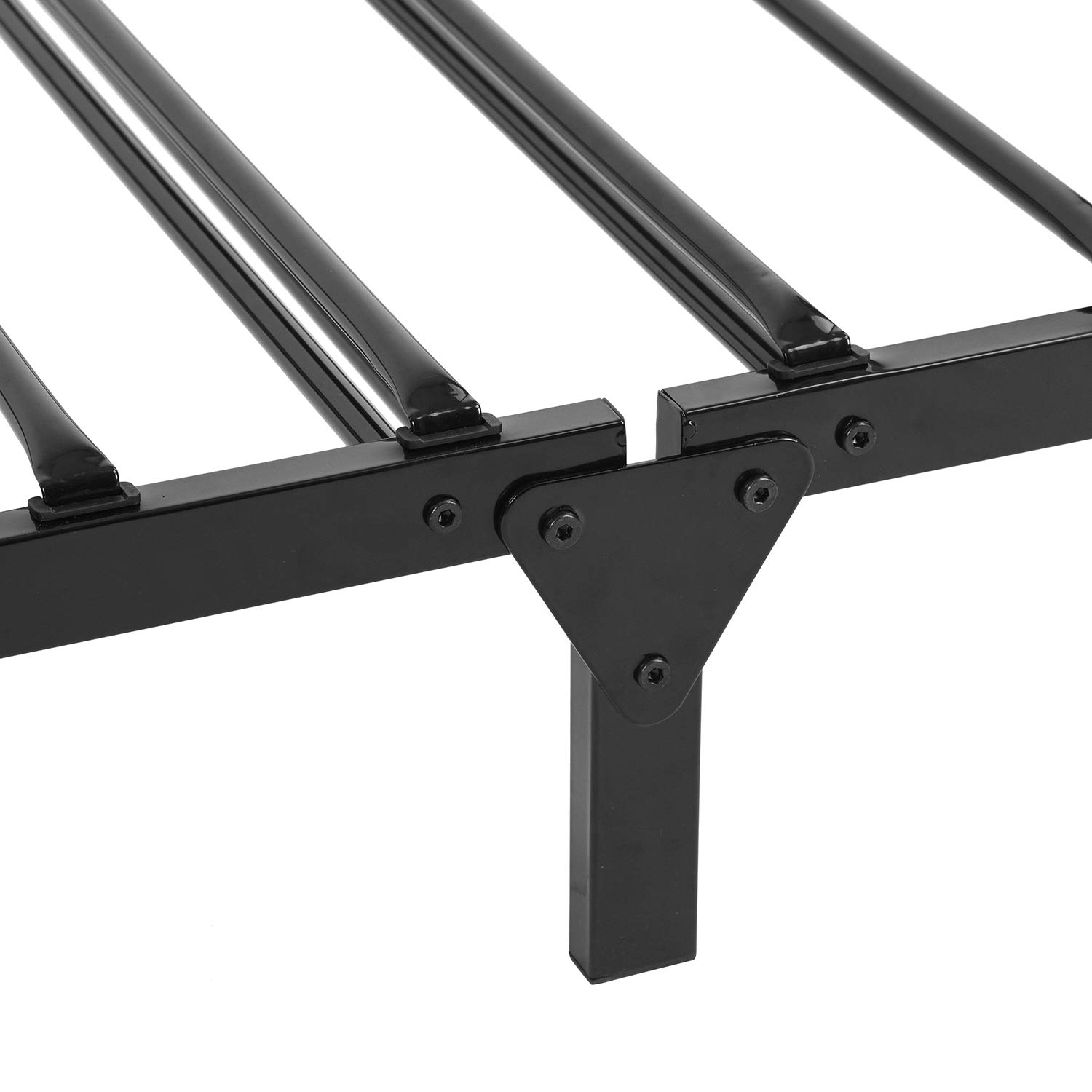 setsail Cadre de lit simple pliable en métal de 90 x 190 cm, lit d'appoint portable avec 4 roues, convient pour matelas de 90 x 190 cm, noir