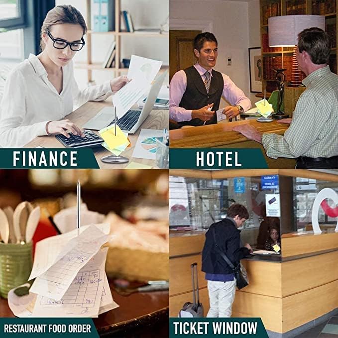 Image of KMW Stainless Steel Bill Holders with 6-inch Round Base - Set of 3, Stylish & Durable for Restaurants, Cafes, and Bars - Perfect for Organizing Bills & Menus