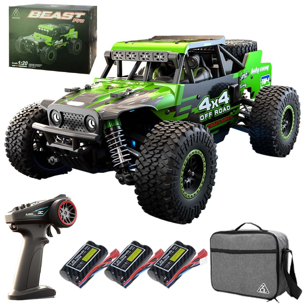X-Verse SG202PRO Auto telecomandata 1:20 55KM/H RC Auto Spazzola di carbone motore 4WD All Terrain Offroad RC Truggy RC Truck Crawler per adulti e bambini (3 batterie)