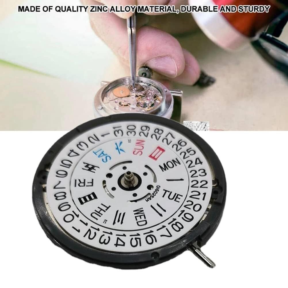 Movimiento mecánico automático de Alta precisión para Reloj - Reemplazo de Doble Calendario con Tres Agujas para el 7S36
