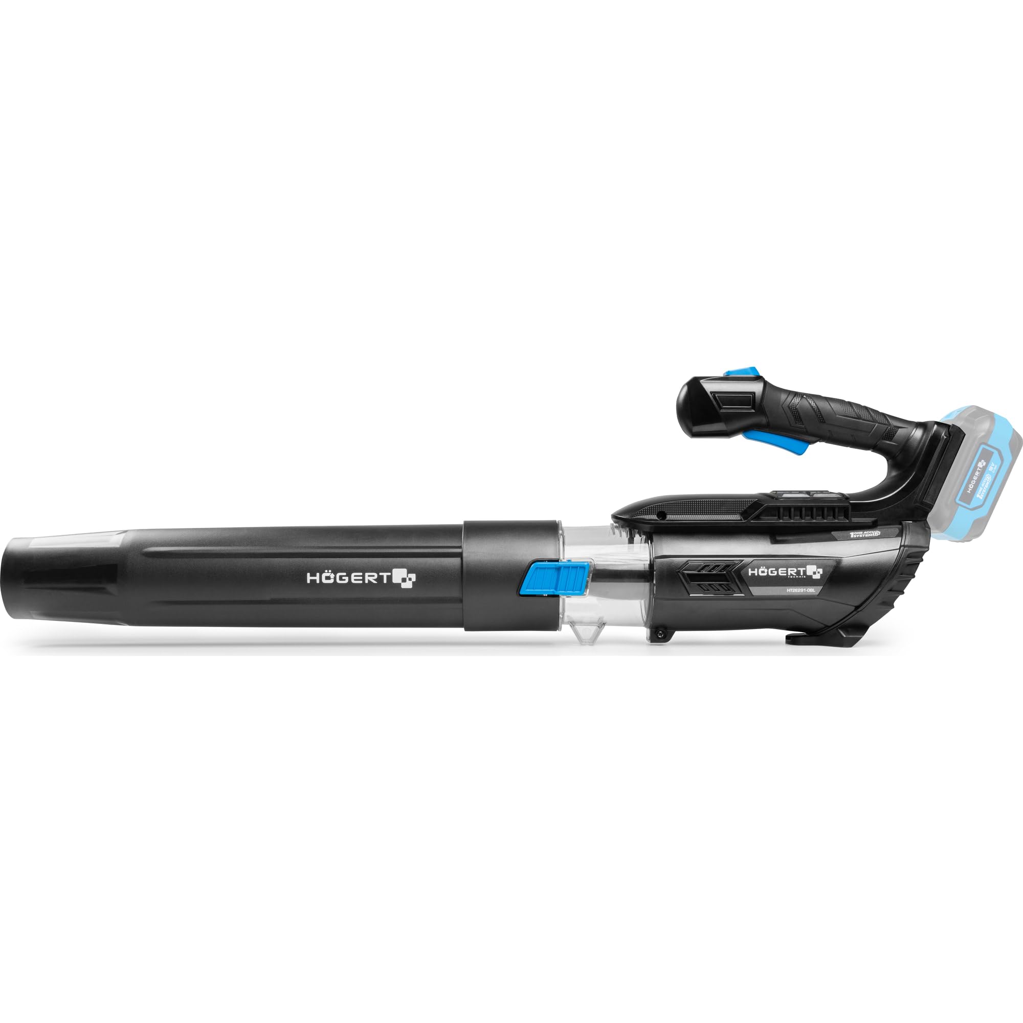 HÖGERT TECHNIK Soplador de Hojas a Batería 18V OneAccuSystem, soplador de jardín inalámbrico, Velocidad de Aire 144 km/h, caudal 570 m³/h, para jardín, terraza y Entrada, sin batería