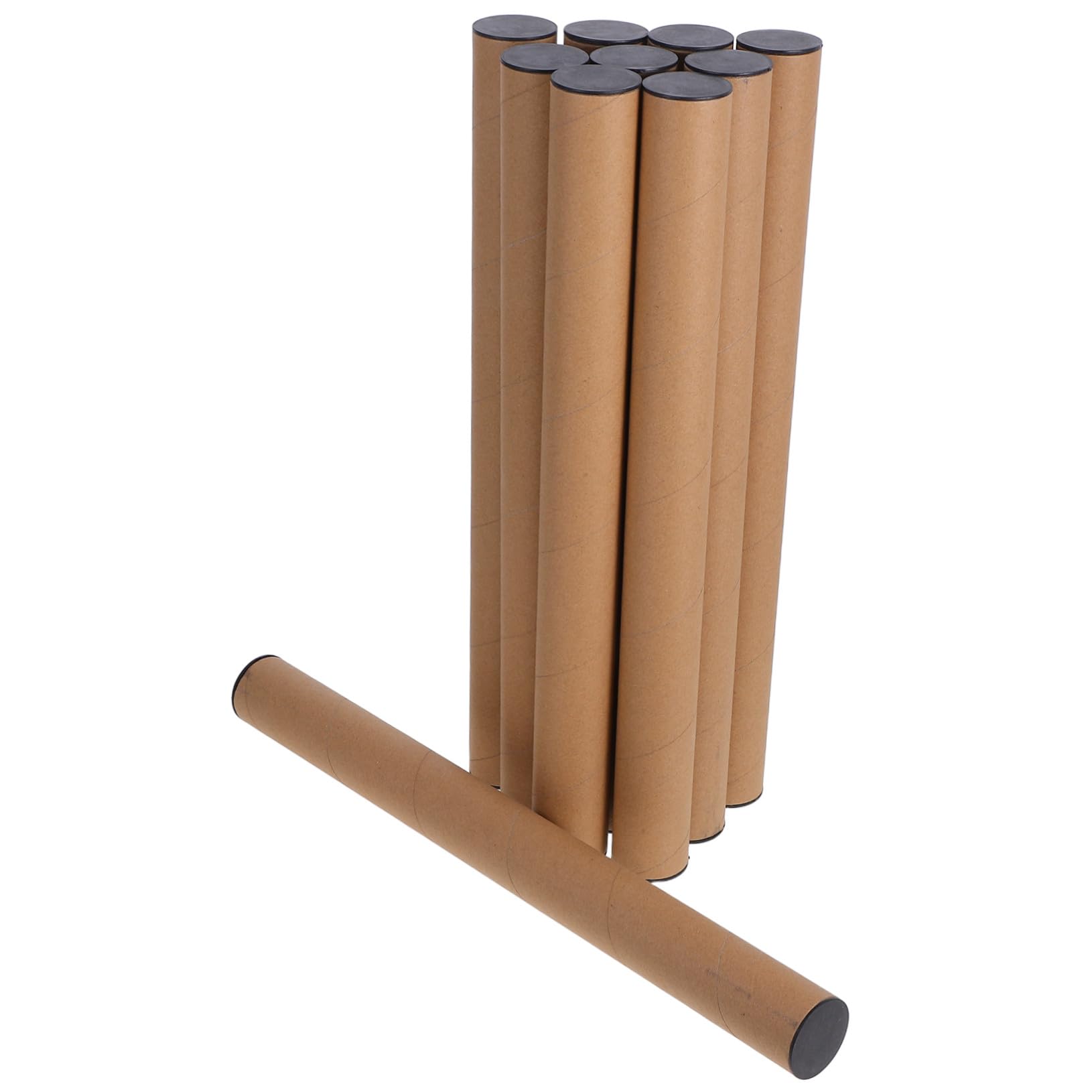 Hemobllo 10pièces Lot De Tubes Carton Kraft Pour Expédition Avec Bouchons Pour Affiches Plans Et Cartes