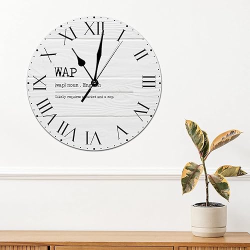 Miniatura 189 de Reloj de PVC con definición psicológica, reloj de pared grande con números romanos inspiración, refranes de inspiración de 12 pulgadas, significado