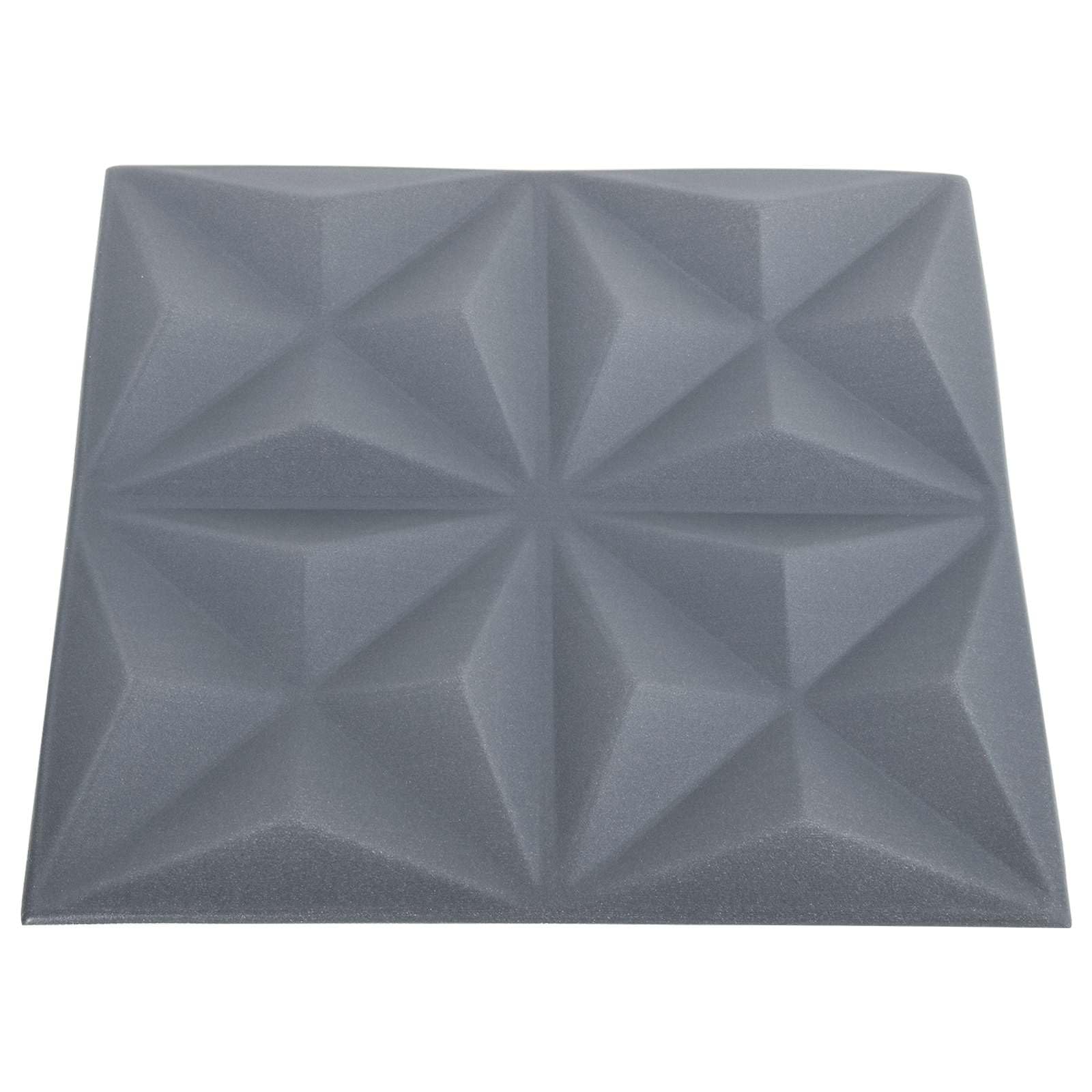 Panele ścienne Origami szare, 48 sztuk, 50 x 50 cm, pianka XPS, panel 3D, okładzina ścienna do ściany wewnętrznej i sufitu, renowacja, struktura i łatwy montaż