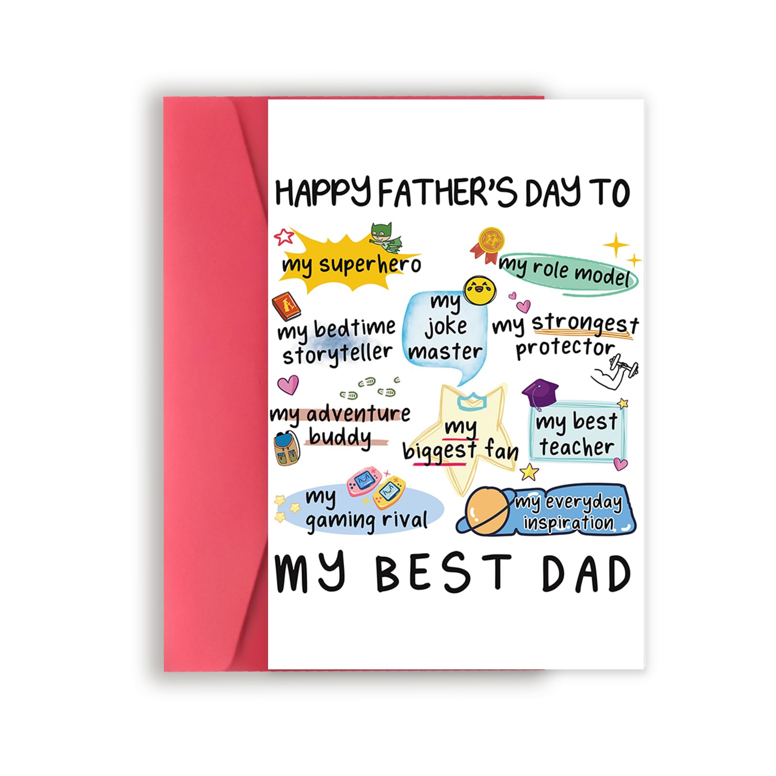 Missonemi Funny Fathers Day Card for Men, Cute Fathers Day Card Gifts for Dad from Son Daughter Kids, Best Father's Gift Ideas for Him