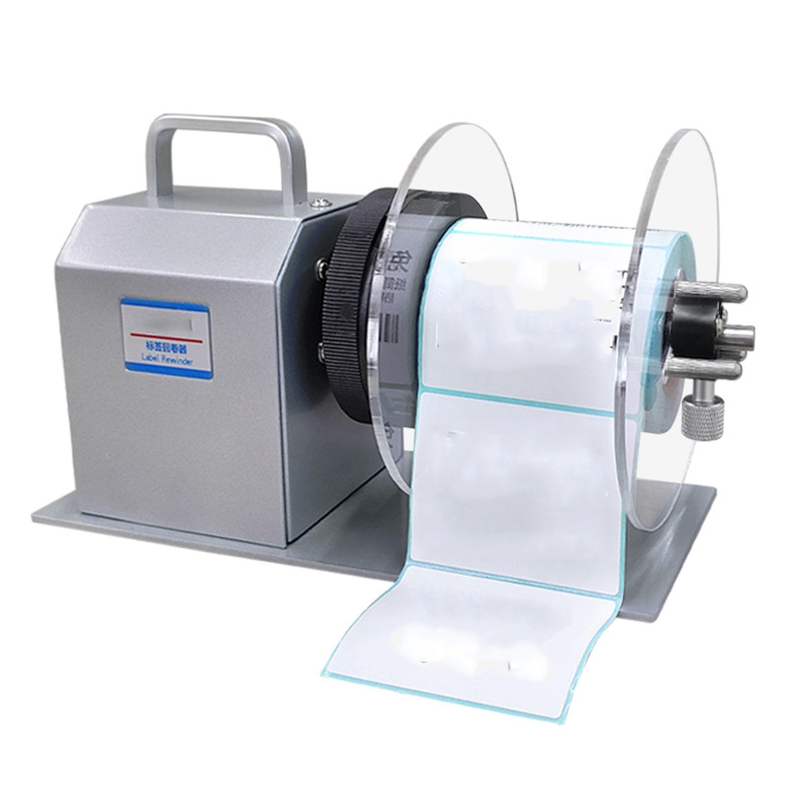 Automatic Label Rewinder Machine, Coreless Automatic Rewinder with Power Cord and Outer Baffle, Rewind Outer Diameter 140mm, Rewinding Machine Speed 1-12 In/s Two-way, Speed-adjustable Rewinding