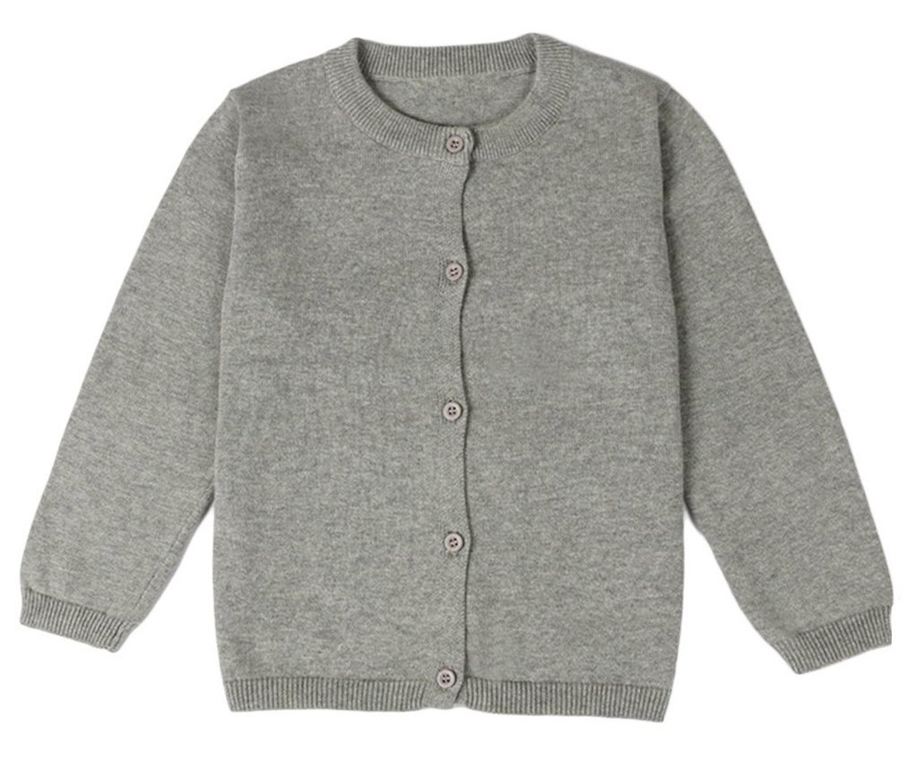 GSVIBK Baby Girls Boys Cotton Cardigan Long Sleeve Kid Button Sweater Girl Crew Neck Cardigans Uniform Sweater
