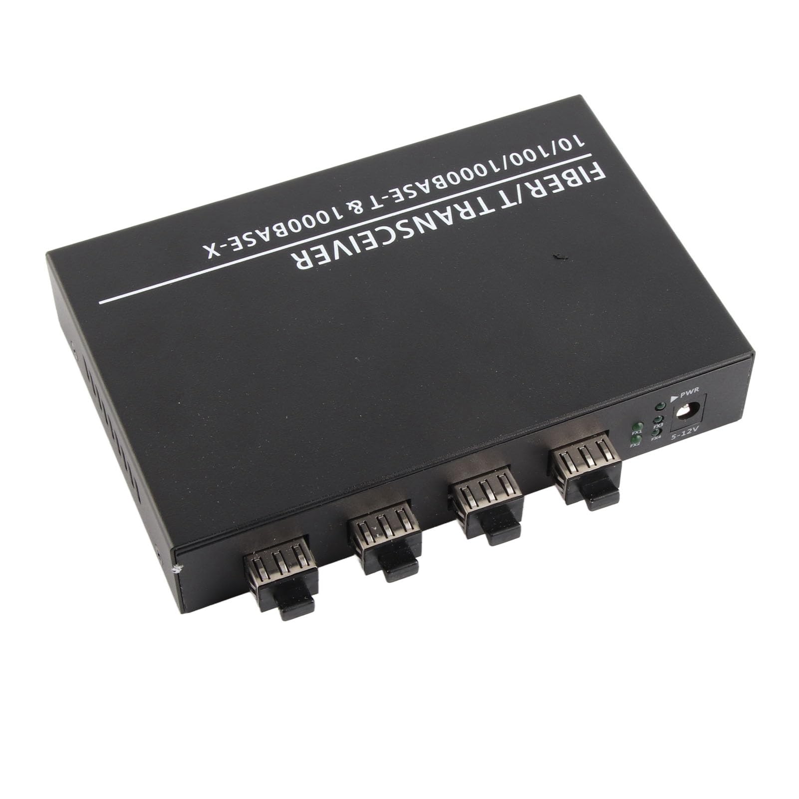 Airshi Convertisseur de Média Fibre Ethernet, Convertisseur de Média Fibre SFP en Métal 8 Ports électriques RJ45 Port 4 Ports Optiques 100-240V jusqu'à 120 Km pour la Maison (Prise UE)
