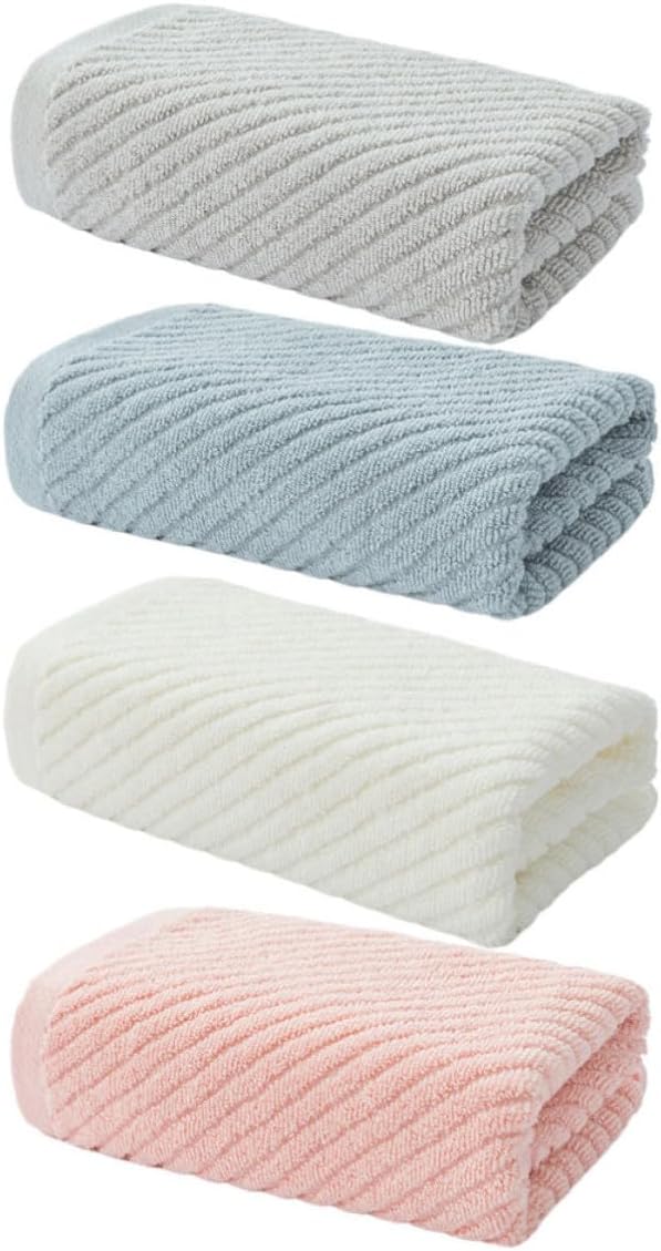 4pcs Cotton Face Washcloths Skin-Friendly and Water-Absorbent Soft Towels for Home and Travel Use Supple Washing Towels for Daily Face and Hand Cleaning Random Color