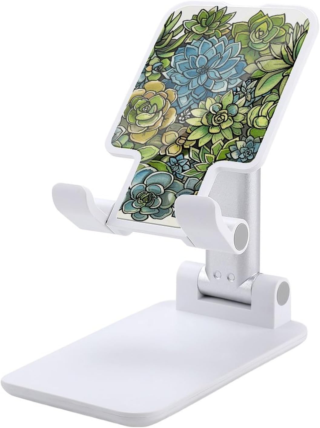 Green Succulent Picture Foldable Phone Stand for Desk Taller Stand