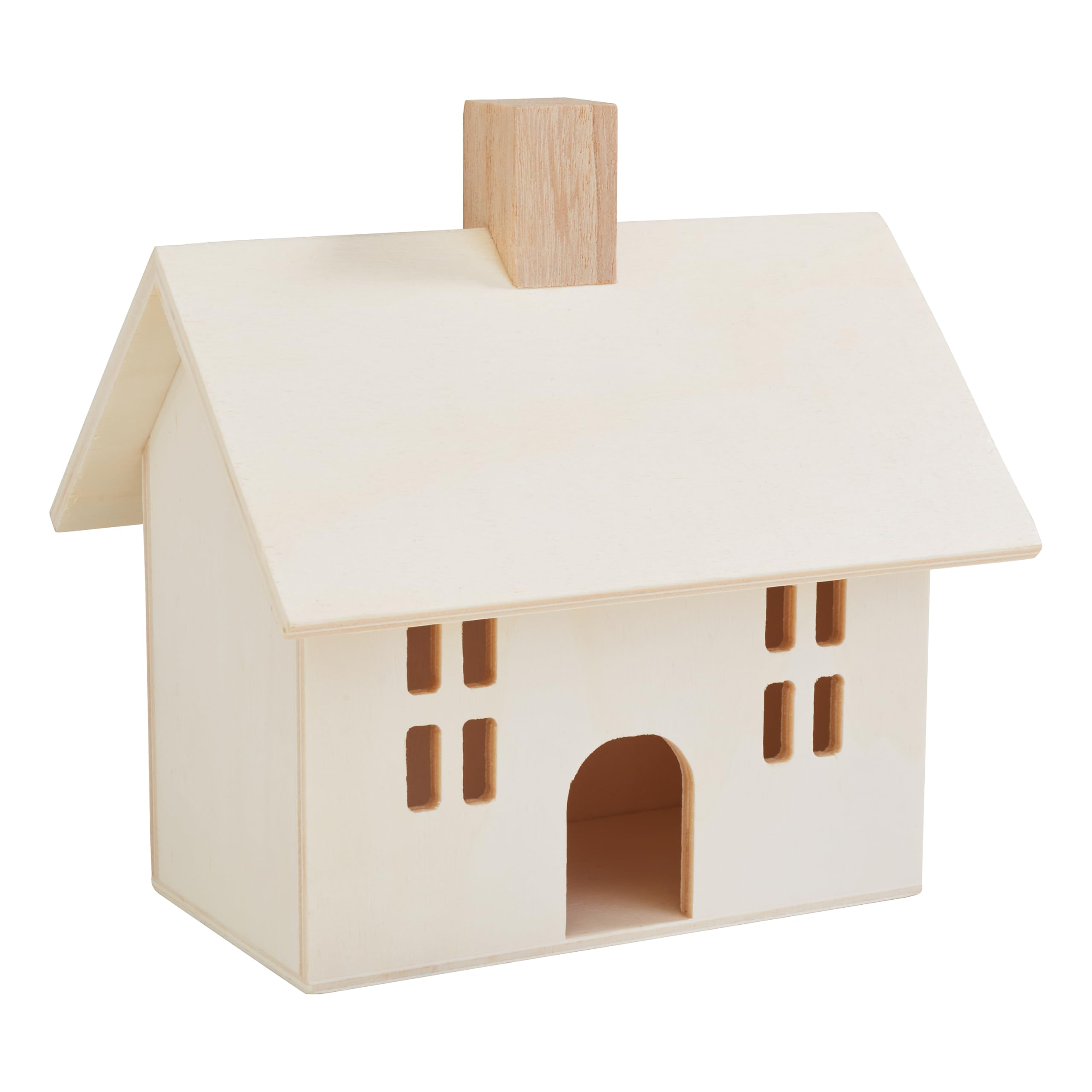VBS Deko Holzhaus Sperrholz 14x14x10,5cm Rustikal Vintage Landhausstil Dekohaus Wohnzimmer-Deko Küche, Haushalt & Wohnen