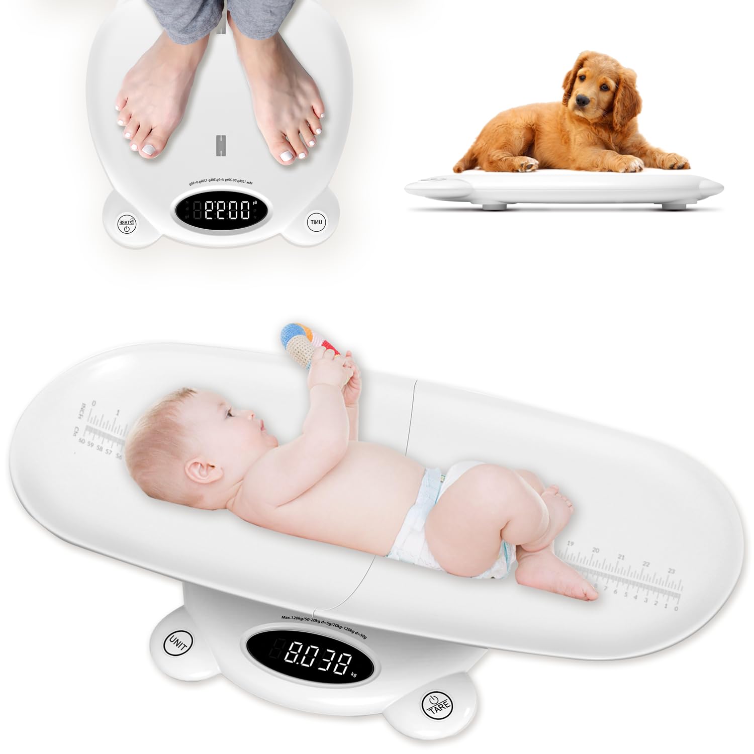 Buy Digital Baby Scale with Weighing and Height Track, Pet Scale Up to ...