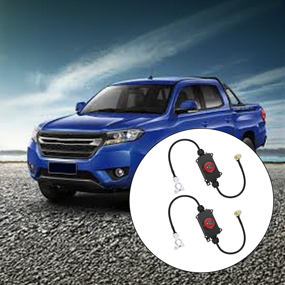 Interruptor de desconexión de batería impermeable de 12 V-24 V, aislador de energía giratorio con cables de 0.5 pies para coche, barco, RV, interruptor de apagado ABS ignífugo (A)