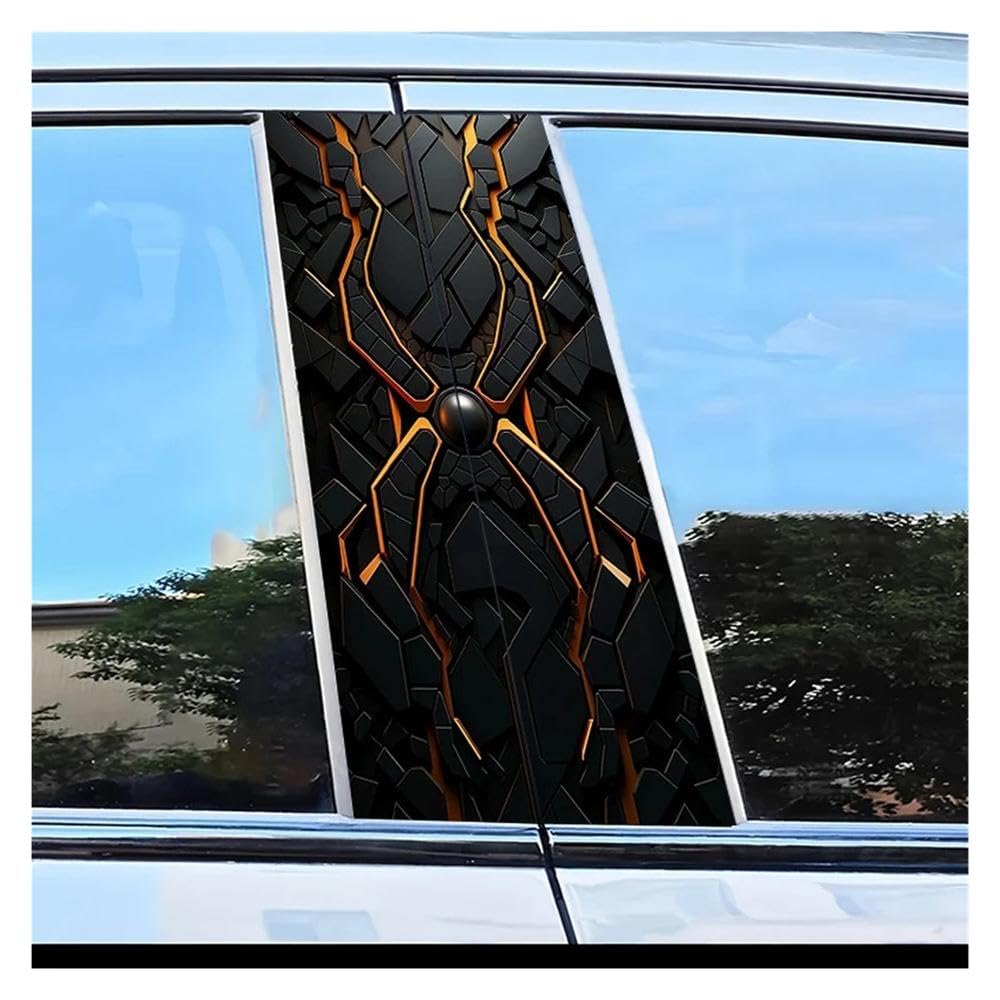 Dabhuoc One Color Car Parts 2Pcs Car B-Pillar Sticker Geometric Pattern Scratch Resistant Film