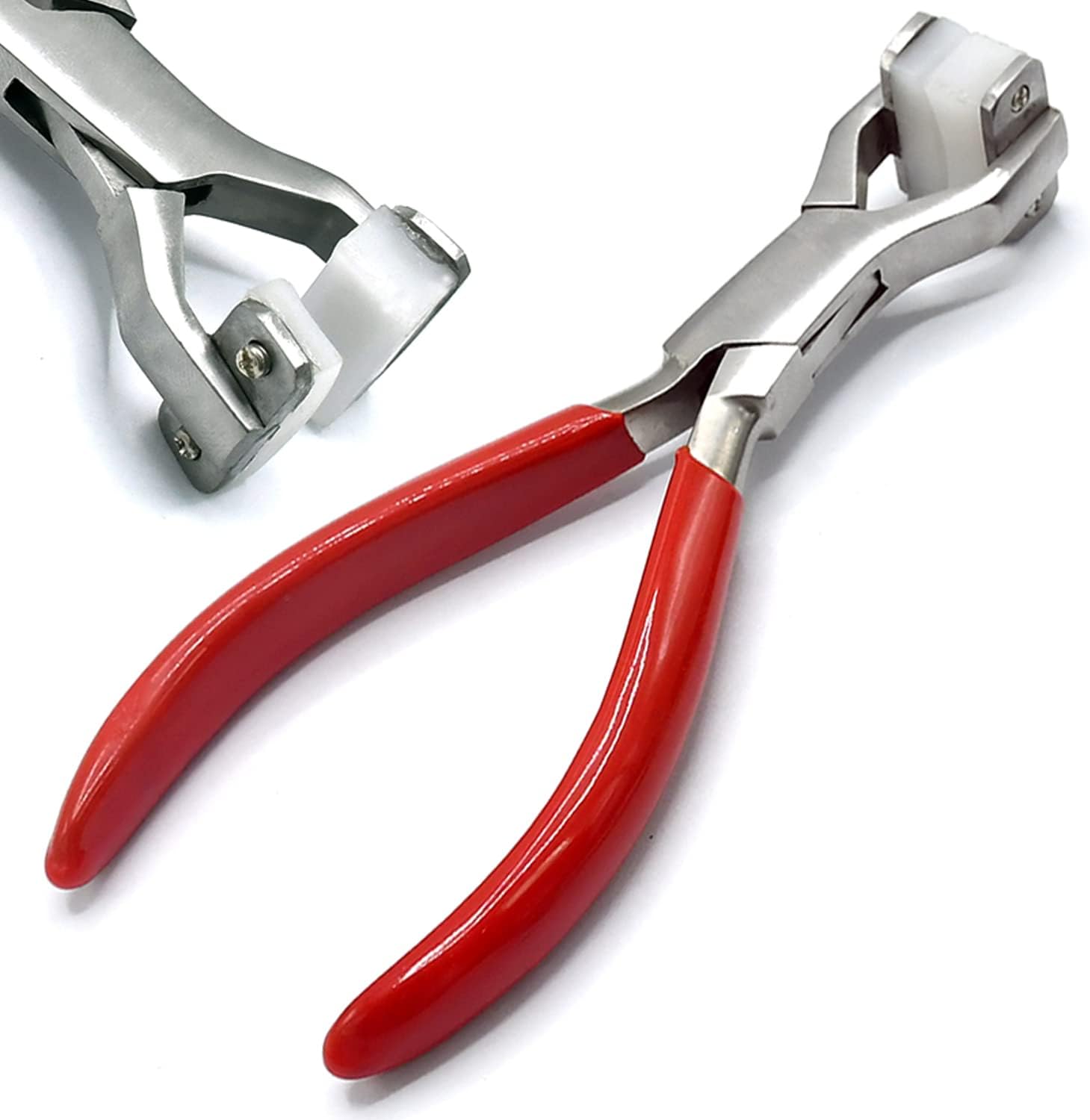 Red Pvc Handle Bending Plier for Circle Jewelry Glasses Bracelet Bangle Plate with Nylon Jaw Curved Plier