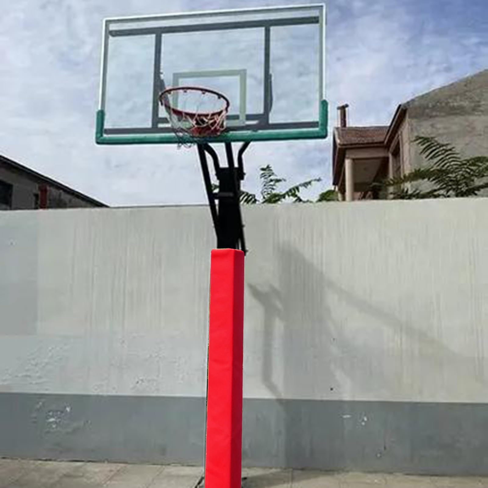 Basketball Goal Pole Padding Wrap Around, Square Post Foam Pad Protector, Basement Pillar Cover for Warehouse/Playground Protection