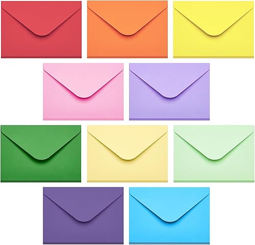 Miniatura 8 de ACSTEP Paquete de 50 sobres para tarjetas de regalo, tamaño de tarjeta de crédito, sobres de bolsillo pequeños coloridos para tarjetas de visita,