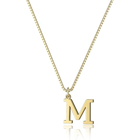 Foxgirl Gold Initial Necklaces for Women, Dainty Gold Letter Necklace Tiny A-Z Pendant Choker Necklace Trendy Cute Personalized Monogram Name Necklace Gold Jewelry Necklace for Women Gift