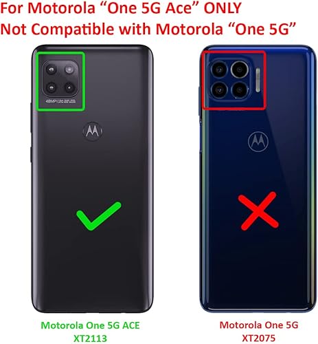Miniatura 2 de Para Motorola One 5G Ace XT2113, Moto One 5G Ace (2021) - Funda de teléfono estilo cepillado - CS3 Azul